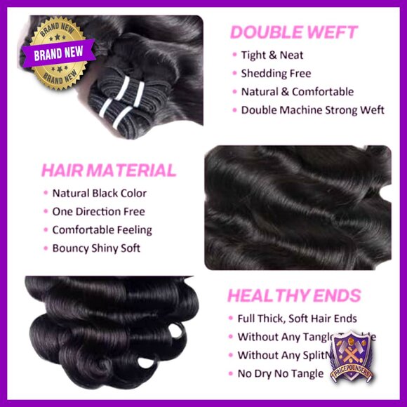4 Bundles 100% Brazilian Virgin Hair Body Wave Extensions 18-24 Inch main image 4